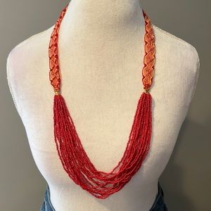 NWT Boho Crocheted and Beaded Necklace